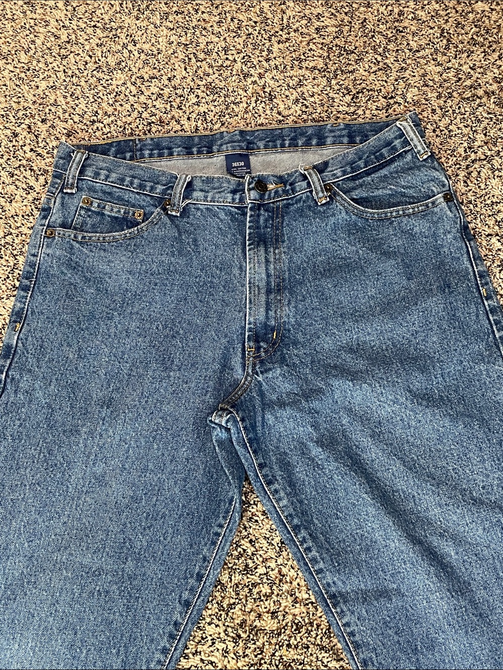 Classic Men's Blue Straight-Leg Work Jeans Size 36X30 | EUC - Picture 2 of 6